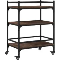 vidaXL Keukentrolley 65x40x86,5 cm bewerkt hout bruin eikenkleurig