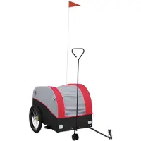 vidaXL Fietsaanhanger, zwart en rood, 45 kg, staal