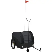 vidaXL Fietstrailer 45 kg ijzer zwart