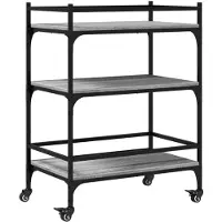 vidaXL Keukenwagen, grijs Sonoma, 65x40x86,5 cm, houtvezel