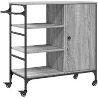 DKD Home Decor Keukenwagen, grijs Sonoma, 87,5 x 38,5 x 84,5 cm, houtvezel
