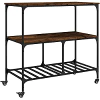 vidaXL Keukentrolley 100x50x95 cm bewerkt hout gerookt eikenkleurig