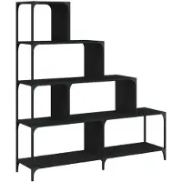 vidaXL Boekenkast 4-laags 139x33,5x149 cm bewerkt hout zwart