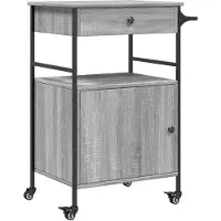 vidaXL Keukenwagen, grijs Sonoma, 56x43x89,5 cm, houtvezel
