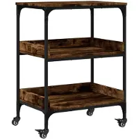 vidaXL Keukentrolley 60x41x80,5 cm bewerkt hout gerookt eikenkleurig