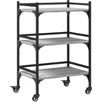 DKD Home Decor Keukenwagen, grijs Sonoma, 50x35x75,5 cm, gemaakt van houtvezel