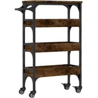 vidaXL Keukenwagen, gerookt eikenfineer, 53x20x76 cm, houtvezel