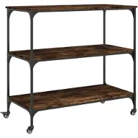 DKD Home Decor Keukenwagen, gerookt eikenhout, 102x50x95 cm, houtvezel
