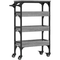 vidaXL Keukentrolley 53x20x76 cm bewerkt hout grijs sonoma eiken