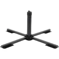 vidaXL Parasolvoet inklapbaar voor Ø38/48 mm stok staal glanzend zwart