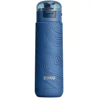Zoku Thermosbeker, 0.5 L, RVS/Polypropyleen, BPA vrij, Blauw met Print -