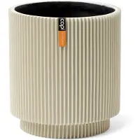 Capi Europe Vaas cilinder groove d8h9cm beige