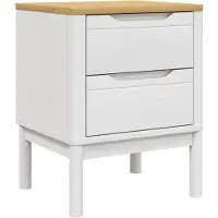 vidaXL Nachtkastje 45x39x57 cm massief grenenhout wit