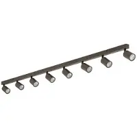 TK Lighting Plafondspot Top, verstelbaar, bruin, 8-lamps lineair dimbaar, bruin / roest, Woon-/ Eetkamer, metaal, Modern, buitenspot