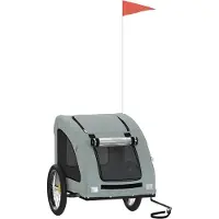 vidaXL Hondenfietstrailer oxford stof en ijzer grijs