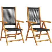 vidaXL Tuinstoelen 2 st massief acaciahout en polypropeen zwart