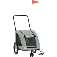 vidaXL Hondenfietstrailer oxford stof en ijzer grijs