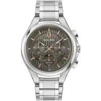 Bulova Curv Heren Zilveren Horloge 96A298