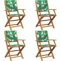 vidaXL Tuinstoelen 4 st inklapbaar stof en massief hout groen