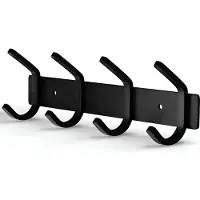 TOJ 8 Haaks Wandkapstok – 30cm - Muur / Wand Kapstok - Hangende Design Muurkapstok - Handdoekrek - RVS - Mat Zwart