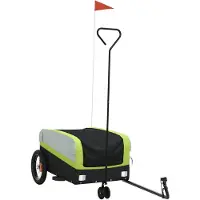 vidaXL Fietstrailer 30 kg ijzer zwart en groen