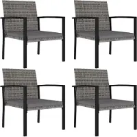 vidaXL Tuinstoelen 4 st poly rattan grijs