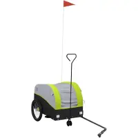 vidaXL Fietsaanhanger, zwart en groen, 30 kg, staal