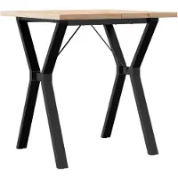 vidaXL Eettafel Y-frame 70x70x75,5 cm massief grenenhout en staal