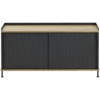 Muuto Enfold Dressoir 45x124 Cm Gelakt Eiken / Antraciet - Dressoirs en buffetkasten Staaldraad Anthracite - ENSBD124A02