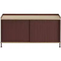 Muuto Enfold Dressoir 45x124 Cm Geolied Eiken / Deep Red - Dressoirs en buffetkasten Staaldraad Oiled Oak - ENSBD124A05