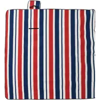 vidaXL Picknickkleed opvouwbaar strepen 200x200 cm fluweel blauw rood