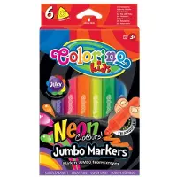 COLORINO KIDS Colorino-Neon stiften-driehoekige stevige grip-6 neon kleuren.