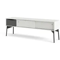 Ebuy24 Elly TV-meubel 2 schuifdeuren, 1 lade mat wit, grijs.