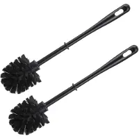 Merkloos 2x stuks wc-borstels/toiletborstels zwart 36 cm van kunststof - Toiletborstels