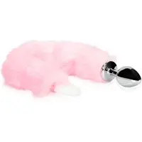 Ouch! Lichtgevende vossenstaart met metalen buttplug - Roze
