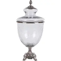Baroque - Vaas - Vaas met deksel glas/ alu Ø24 cm - 51x24x24 - Aluminium+glass