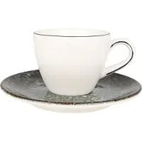 Bonna Espresso kopjes & schotel cosmos porselein set van 6