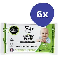 Cheeky Panda 6x Babydoekjes Bamboo 60 Stuks