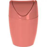 Excellent houseware Mini prullenbakje - rood - kunststof - met klepdeksel - keuken aanrecht/tafel model - 1,5 Liter - 12 x 17 cm