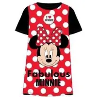 Disney Minnie Mouse nachthemd - Maat 122/128 - rood met zwart - I Love Minnie nachtjapon pyjama