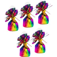 Haza Ballon gewichtjes - 5x - regenboogkleur - 170 gram - gewichtjes voor helium ballontrosjes