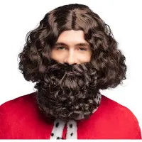 Boland - Pruik Royal Bruin - Krullen - Halflang - Mannen - Ridder - Middeleeuwen - Ridder