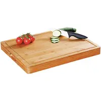 Merkloos 1x Rechthoekige dikke bamboe houten snijplanken/hakblokken 40 x 50 cm - Snijplanken