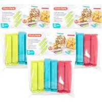 PlasticForte 18x afsluitclips / vershoudclips - 6 cm - keuken/voedsel zakjes afsluiten - Vershoudklemmen - vershoudknijpers