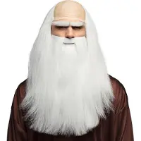 Boland - Pruik Wise man Wit - Steil - Lang - Mannen - Tovenaar - Tovenaar
