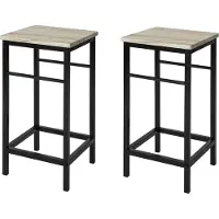 Mara Barkruk - Barstoel - Set van 2 - Met voetensteun - Beige - MDF - 32 x 32 x 57 cm