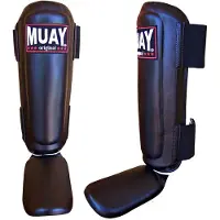 Muay Scheenbeschermers Shin & Instep Zwart Large