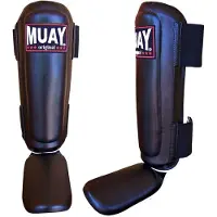 Muay Scheenbeschermers Shin & Instep Zwart Extra Large