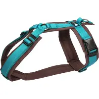 AnnyX Hondentuig - Y-tuig - Turquoise/Bruin - maat L - Borstomvang 70-86cm - Gewicht hond 26-38 kg