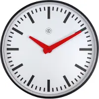 Nextime nXt Newcastle – Stationsklok – 25 cm – Metaal – Wit – Stille klok